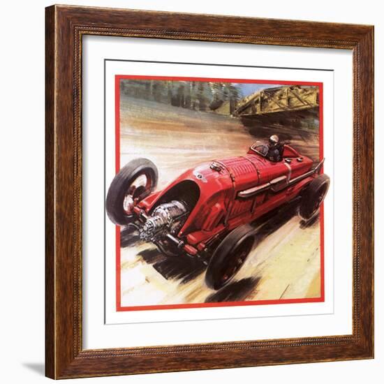 Brooklands, with a Picture of Sir Henry Birkin Making a Track Record-Graham Coton-Framed Giclee Print