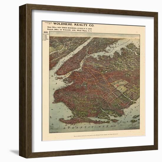 Brooklyn 1908 Bird's Eye View-null-Framed Giclee Print