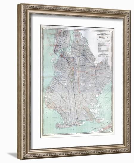 Brooklyn 1920 Transit Map-null-Framed Giclee Print