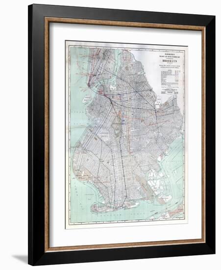 Brooklyn 1920 Transit Map-null-Framed Giclee Print