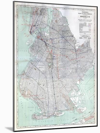 Brooklyn 1920 Transit Map-null-Mounted Giclee Print