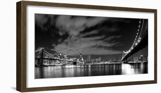 Brooklyn and Manhattan Bridge at Night II-null-Framed Art Print