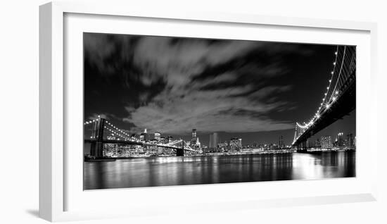 Brooklyn and Manhattan Bridge at Night II-null-Framed Art Print