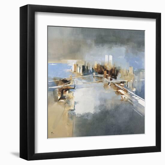 Brooklyn and Manhattan Bridges-Joan Farré-Framed Giclee Print