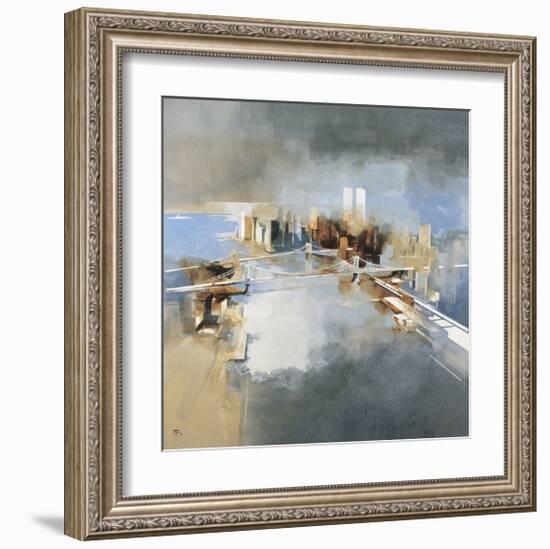 Brooklyn and Manhattan Bridges-Joan Farré-Framed Giclee Print