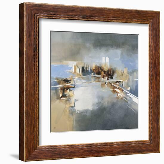 Brooklyn and Manhattan Bridges-Joan Farré-Framed Giclee Print