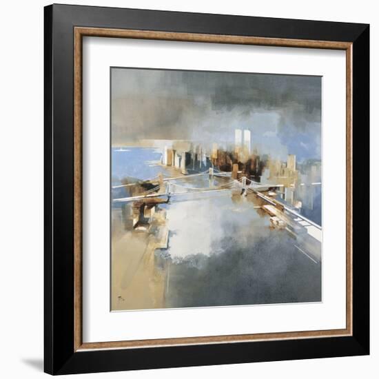 Brooklyn and Manhattan Bridges-Joan Farré-Framed Giclee Print