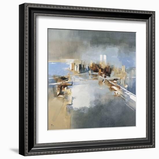 Brooklyn and Manhattan Bridges-Joan Farré-Framed Giclee Print