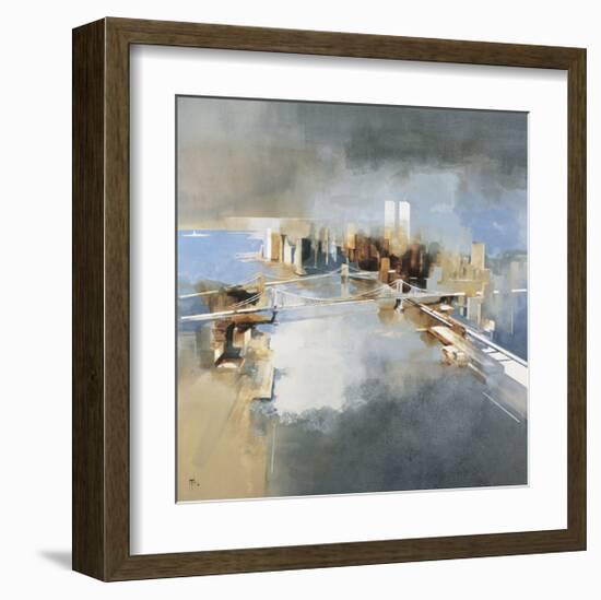 Brooklyn and Manhattan Bridges-Joan Farré-Framed Giclee Print