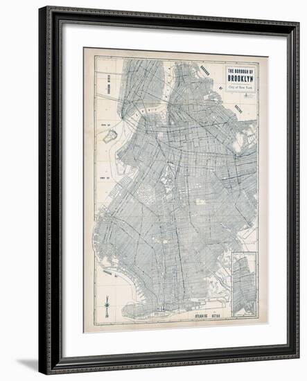 Brooklyn Blueprint-The Vintage Collection-Framed Giclee Print