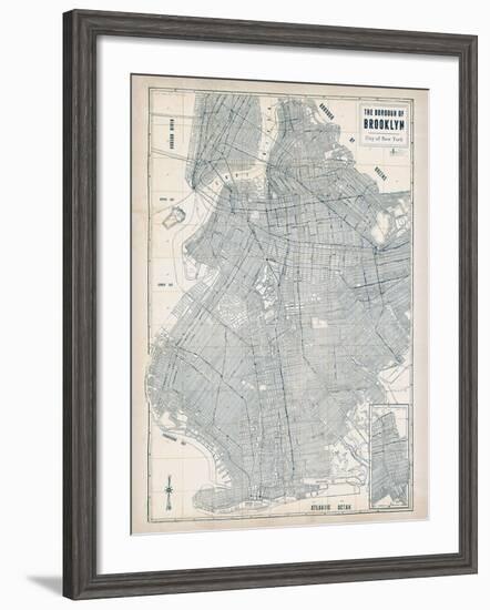 Brooklyn Blueprint-The Vintage Collection-Framed Giclee Print