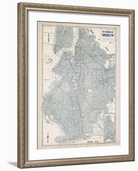 Brooklyn Blueprint-The Vintage Collection-Framed Giclee Print