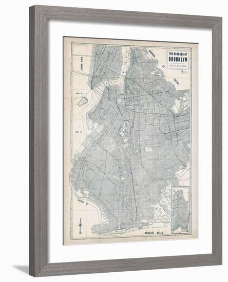 Brooklyn Blueprint-The Vintage Collection-Framed Giclee Print