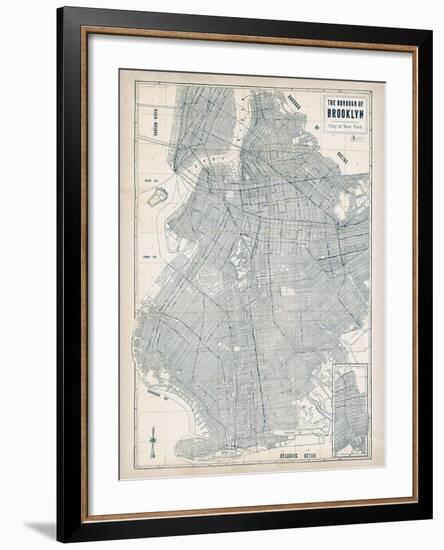 Brooklyn Blueprint-The Vintage Collection-Framed Giclee Print