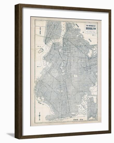 Brooklyn Blueprint-The Vintage Collection-Framed Giclee Print