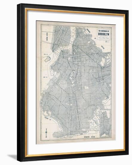 Brooklyn Blueprint-The Vintage Collection-Framed Giclee Print