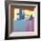 Brooklyn Bridge, 1983 (blue bridge/yellow background)-Andy Warhol-Framed Art Print