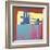 Brooklyn Bridge, 1983 (blue bridge/yellow background)-Andy Warhol-Framed Art Print