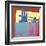 Brooklyn Bridge, 1983 (blue bridge/yellow background)-Andy Warhol-Framed Art Print