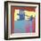 Brooklyn Bridge, 1983 (blue bridge/yellow background)-Andy Warhol-Framed Art Print