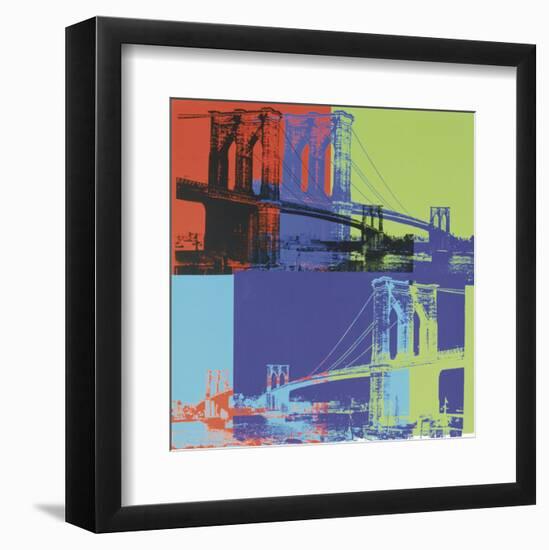 Brooklyn Bridge, 1983 (orange, blue, lime)-Andy Warhol-Framed Art Print