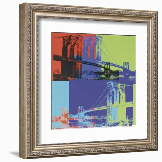 Brooklyn Bridge, 1983 (orange, blue, lime)-Andy Warhol-Framed Art Print