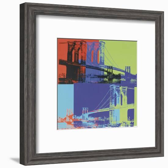 Brooklyn Bridge, 1983 (orange, blue, lime)-Andy Warhol-Framed Art Print