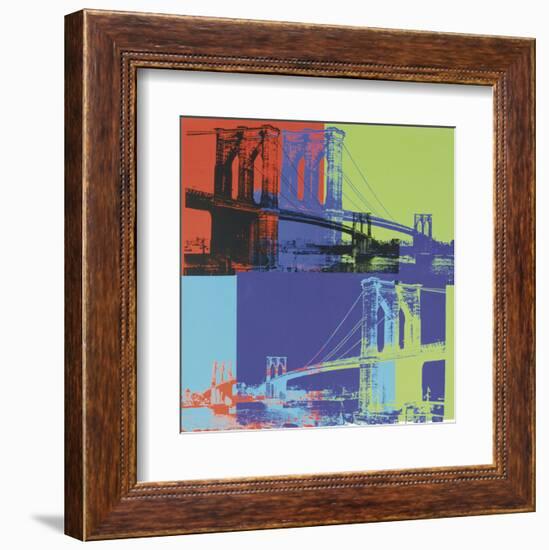 Brooklyn Bridge, 1983 (orange, blue, lime)-Andy Warhol-Framed Art Print