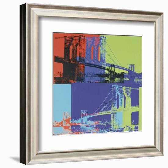 Brooklyn Bridge, 1983 (orange, blue, lime)-Andy Warhol-Framed Art Print