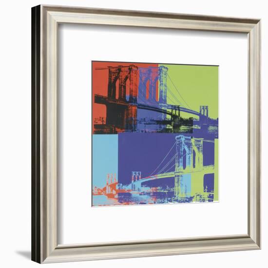 Brooklyn Bridge, 1983 (orange, blue, lime)-Andy Warhol-Framed Art Print