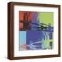 Brooklyn Bridge, 1983 (orange, blue, lime)-Andy Warhol-Framed Art Print