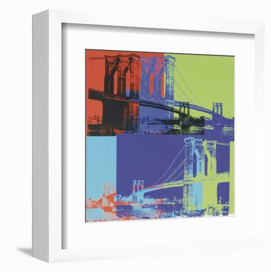 Brooklyn Bridge, 1983 (orange, blue, lime)-Andy Warhol-Framed Art Print