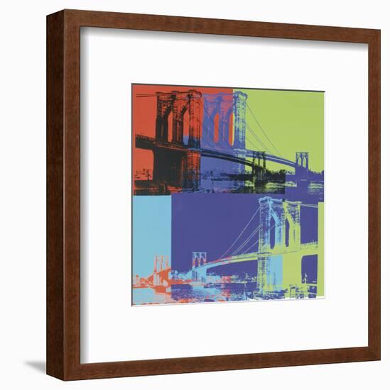 Brooklyn Bridge, 1983 (orange, blue, lime)-Andy Warhol-Framed Art Print