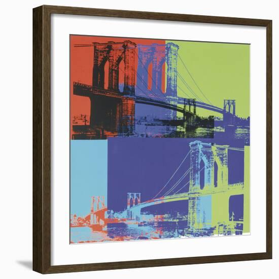 Brooklyn Bridge, 1983 (orange, blue, lime)-Andy Warhol-Framed Art Print