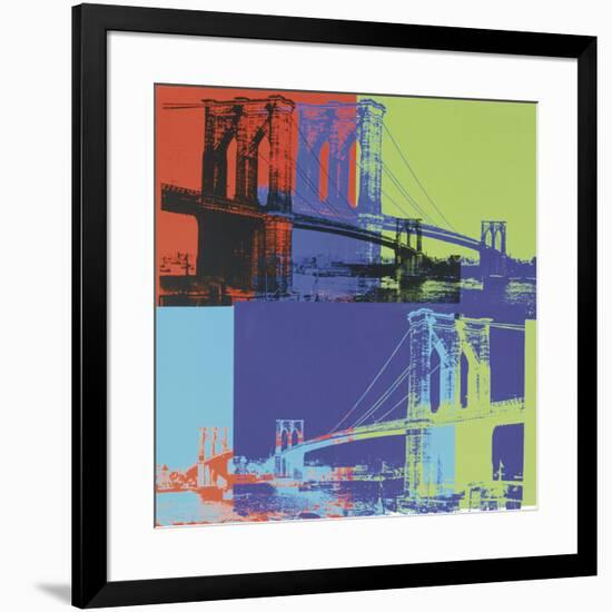 Brooklyn Bridge, 1983 (orange, blue, lime)-Andy Warhol-Framed Art Print