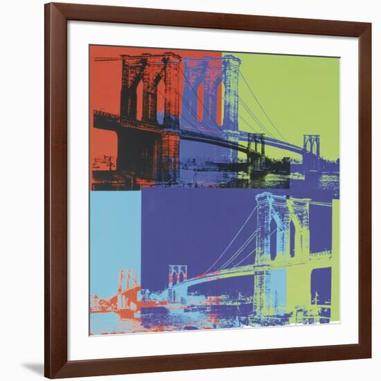 Brooklyn Bridge, 1983 (orange, blue, lime)-Andy Warhol-Framed Art Print