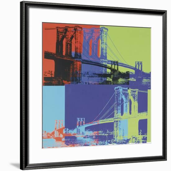 Brooklyn Bridge, 1983 (orange, blue, lime)-Andy Warhol-Framed Art Print