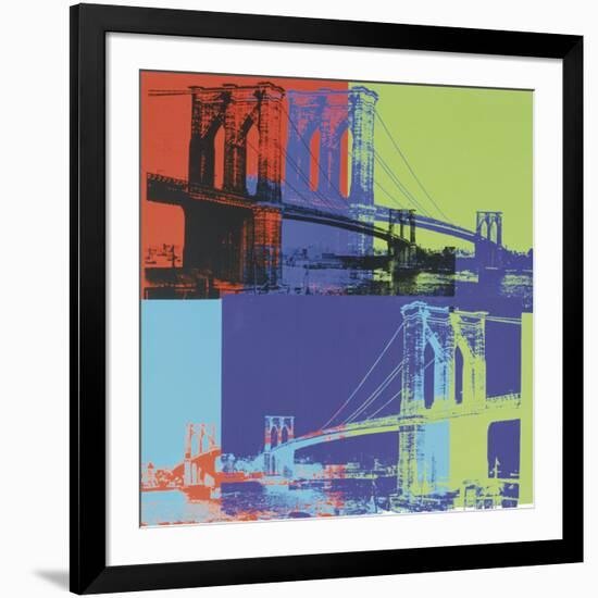 Brooklyn Bridge, 1983 (orange, blue, lime)-Andy Warhol-Framed Art Print