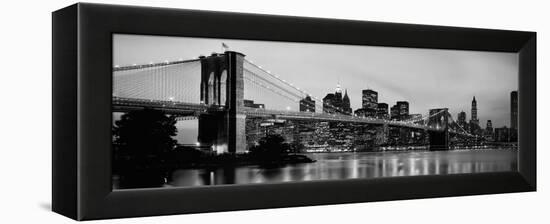 Brooklyn Bridge across the East River at Dusk, Manhattan, New York City, New York State, USA-null-Framed Premier Image Canvas
