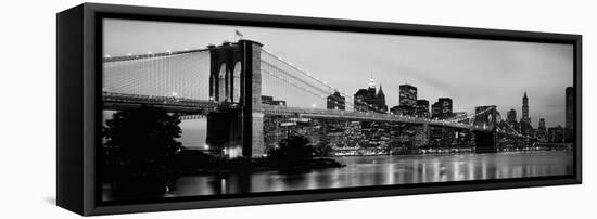 Brooklyn Bridge across the East River at Dusk, Manhattan, New York City, New York State, USA-null-Framed Premier Image Canvas