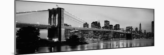 Brooklyn Bridge across the East River at Dusk, Manhattan, New York City, New York State, USA-null-Mounted Photographic Print