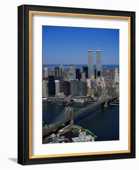 Brooklyn Bridge and East River, NYC-Mark Gibson-Framed Photographic Print