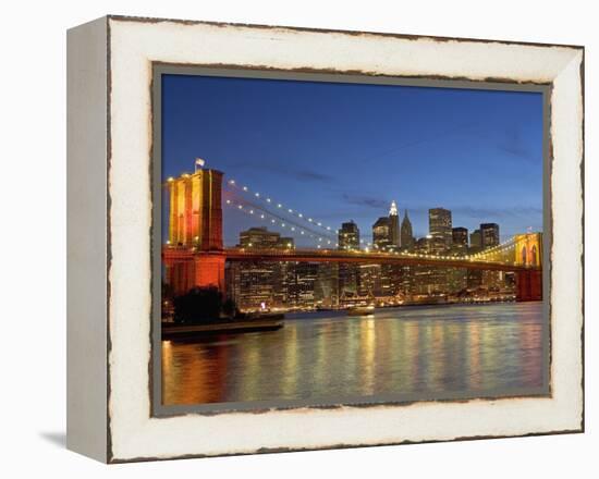 Brooklyn Bridge and East River-Alan Schein-Framed Premier Image Canvas