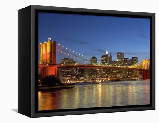 Brooklyn Bridge and East River-Alan Schein-Framed Premier Image Canvas