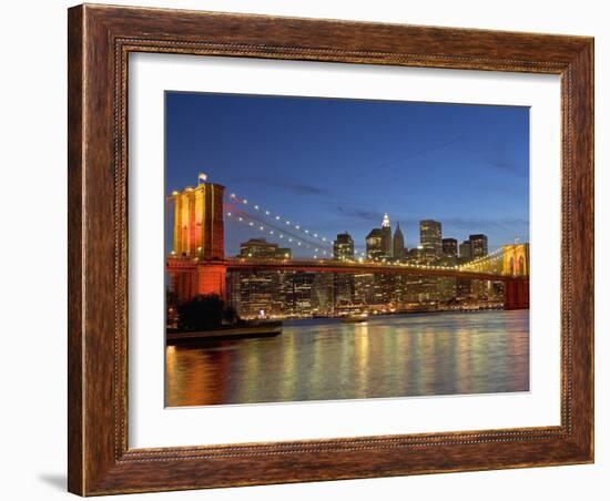 Brooklyn Bridge and East River-Alan Schein-Framed Photographic Print