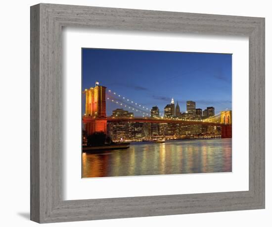 Brooklyn Bridge and East River-Alan Schein-Framed Photographic Print