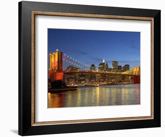 Brooklyn Bridge and East River-Alan Schein-Framed Photographic Print