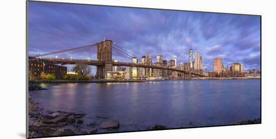 Brooklyn Bridge and Lower Manhattan/Downtown, New York City, New York, USA-Jon Arnold-Mounted Photographic Print