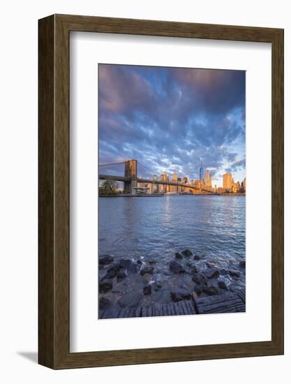 Brooklyn Bridge and Lower Manhattan/Downtown, New York City, New York, USA-Jon Arnold-Framed Photographic Print