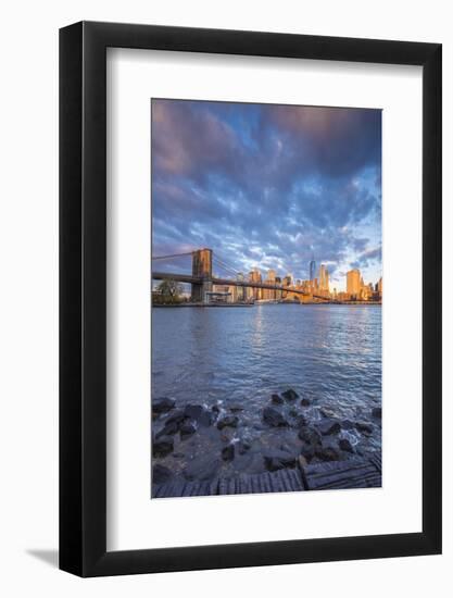 Brooklyn Bridge and Lower Manhattan/Downtown, New York City, New York, USA-Jon Arnold-Framed Photographic Print